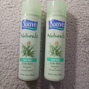 Suave Naturals Aloe Vera Extra Hold Hairspray 14oz Lot of 2 VTG Full Discontinue
